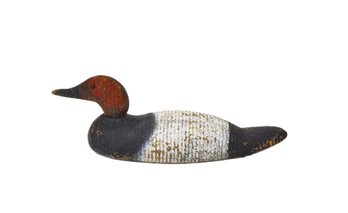 Antique Hand-Carved Canvasback Duck Hunting Decoy