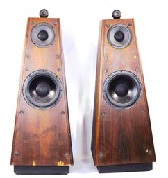 Pair Of Vintage Epicure Model 3.0 Walnut Tower Speakers