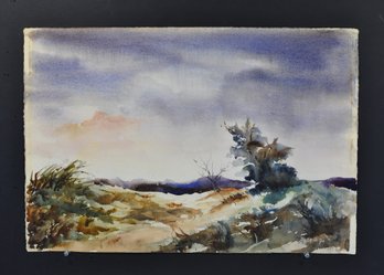 Betty McGee (1966)  Atmospheric Landscape Watercolor On Arches Paper