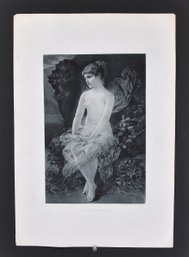 Psyche Mourning - Antique Victorian Photogravure After Wilhelm Kray (1828-1889)