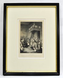 David James Pound (19th C.) Original 1855 Engraving Of Quinn Victoria & Napoleon III