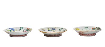 Set Of 3 Chinese Export Octagonal Footed Bowls, Qing Dynasty, 19th Century