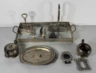 Assorted Silver Plated Tableware And Frames