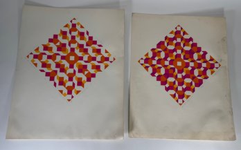 Pair Of Geometric Prints