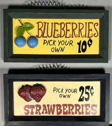 Pair Of Vintage-Inspired Fruit Price Signs
