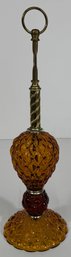 Vintage Amber Glass & Metal Door Stop