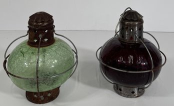 Pair Of Vintage Maritime Lanterns