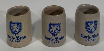 Set Of Three Koch-Brau Kusel Beer Mugs