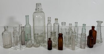 Collection Of Antique & Vintage Glass Bottles