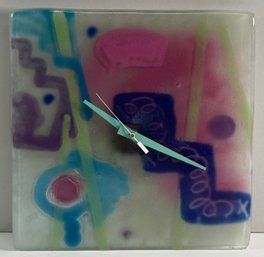 Abstract Art Glass Clock
