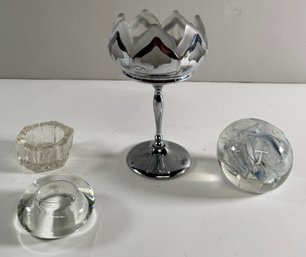 Group Of Four Decorative Glass Items