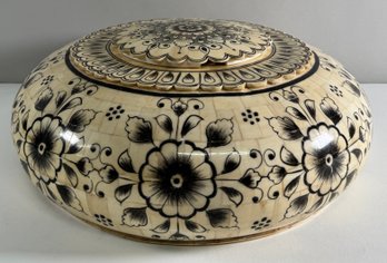 Floral Decorated Boxes: Round Box With Lid & Leaf Decorated Box