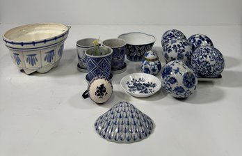 Collection Of Blue & White Decorative Ceramics