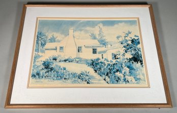 Framed Print Of 'Bermuda Cottage, Southampton' By Artist E. Harding