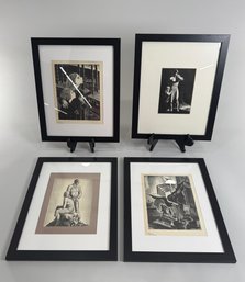 Set Of Four Framed Depression Era Monochromatic Prints