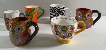 Set Of Six Assorted Ceramic Mugs
