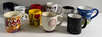 Collection Of Ten Assorted Souvenir Mugs