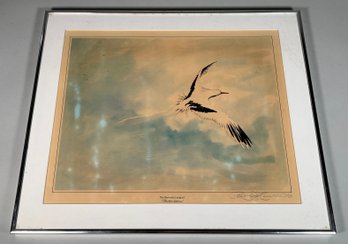Framed Art Print Featuring Bird In Flight