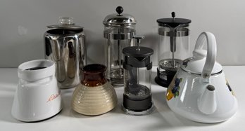 Assorted Teapots, Coffee Pots & French Presses (7 Pieces)