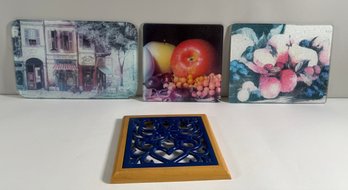 Set Of Decorative Trays And Trivet