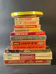 Vintage Board Game Lot: Monopoly, Operation, Password & More
