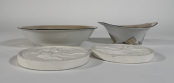 Hand-Painted Porcelain Bowls & Molded Plaques