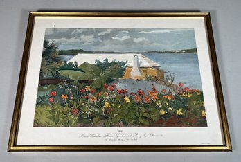 Framed Print Of 'Flower Garden And Bungalow, Bermuda' By Homer Winslow