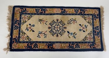 Antique Chinese Rug With Floral Design