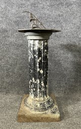 Antique Sundial With Fluted Column Base