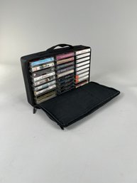 Case Logic Black Cassette Tape Carrying Case With Tapes