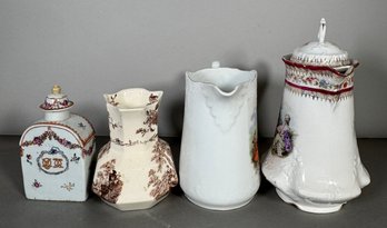 Antique Ceramic Pitcher And Vessel Collection (4 Pieces)