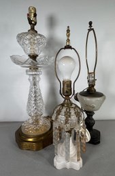 Group Of Three Vintage Lamps