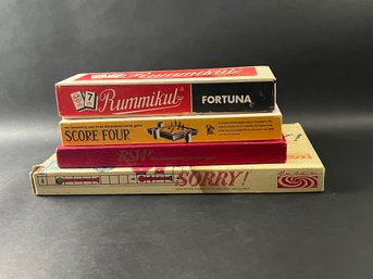 Vintage Board Game Lot: Rummikub, Score Four, RSVP, Sorry!