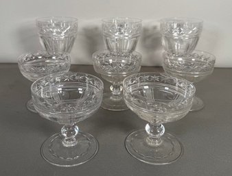 Set Of Eight Cut Crystal Glasses