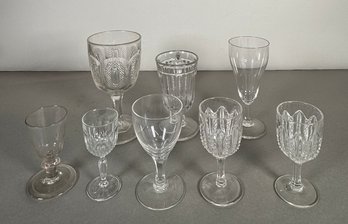 Set Of 8 Assorted Glass Goblets & Cordials