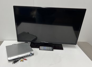 Samsung Television With Remote And DVD Player Set
