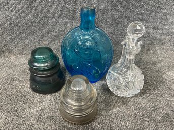 Collection Of Vintage Glass Bottles & Insulators