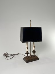 Vintage Brass Finish Table Lamp With Black Shade