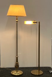 Pair Of Brass Adjustable Floor Lamps