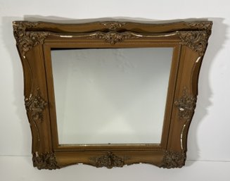 Ornate Gold-Toned Mirror In Decorative Frame, 34x30
