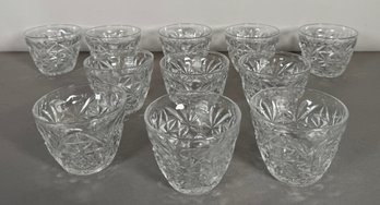 Vintage Pressed Glass Punch Bowl Set With Cups
