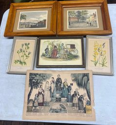 Collection Of Six Framed Prints And Engravings