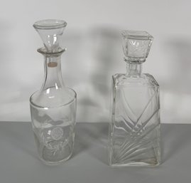Set Of Four Glass Decanters