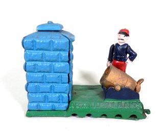 Vintage Cast Iron Mechanical Artillery Money Bank