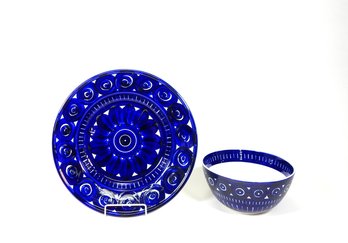 Scandinavian Modern Arabia Finland Valencia Serving Tray & Bowl Ulla Procope