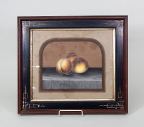 Antique 19th Century Peaches Still Life Pastel Painting