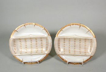Pair Vintage LIMOGES Divided Plates