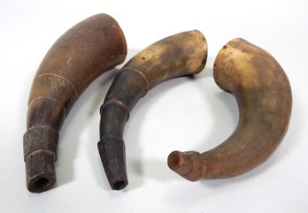 Lot 3 Antique Powder Horns