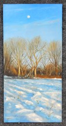 Johan Paul Bjurman (b.1947) ' Winter Moon' Oil Painting