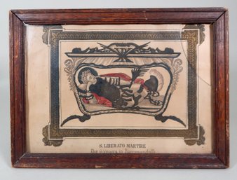 Antique 19th Century S. Liberato Martire Italian Print